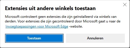 Extensies uit andere winkels toestaan