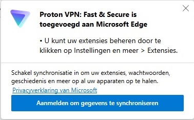 Extensie is toegevoegd