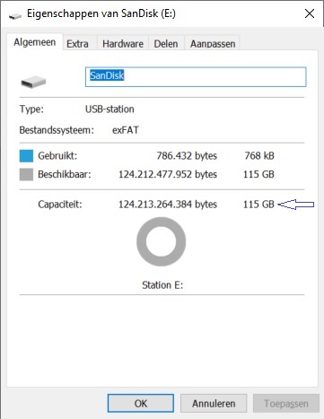 Eigenschappen van SanDisk Eigenschappen van SanDisk
