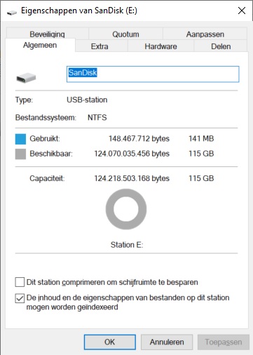 Eigenschappen van SanDisk Eigenschappen van SanDisk